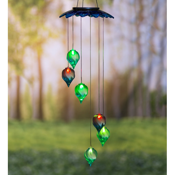 Wind & Weather SolarPowered Lighted Wind Chime & Reviews Wayfair